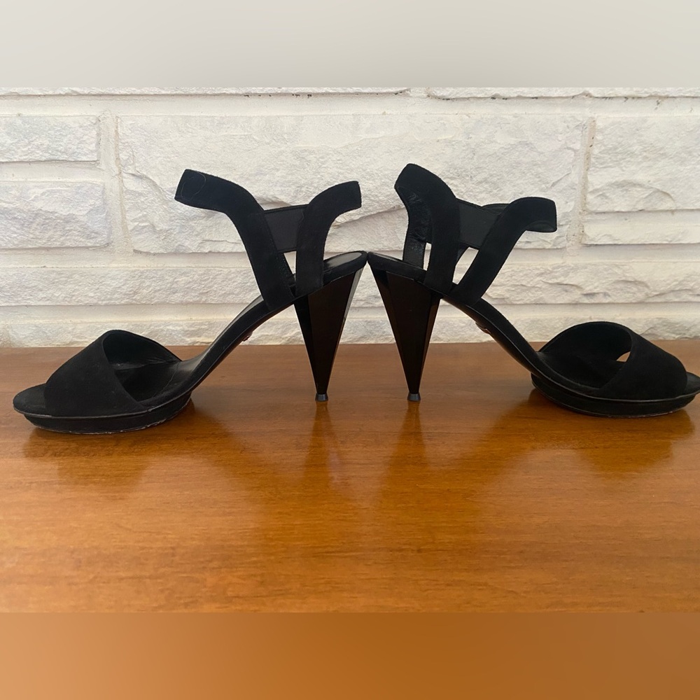 GUCCI Black Diamond Heel with Box Stretch  Suede size 39 US6 Made in Italy